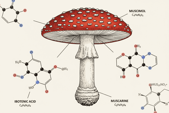 Amanitan kemia ja miten se vaikuttaa ihmisiin article cover