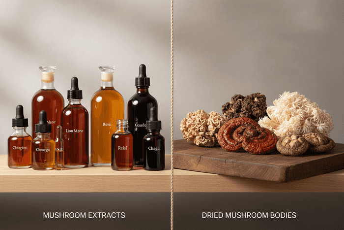 Mushroom Extracts vs Dried Bodies: What's Stronger? article cover
