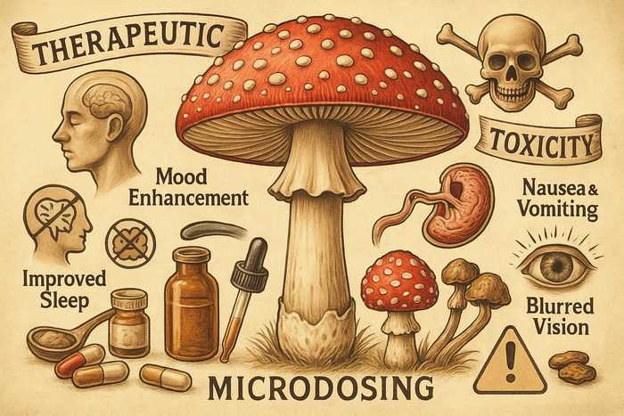 Microdosaggio di amanita muscaria: benefici e rischi
