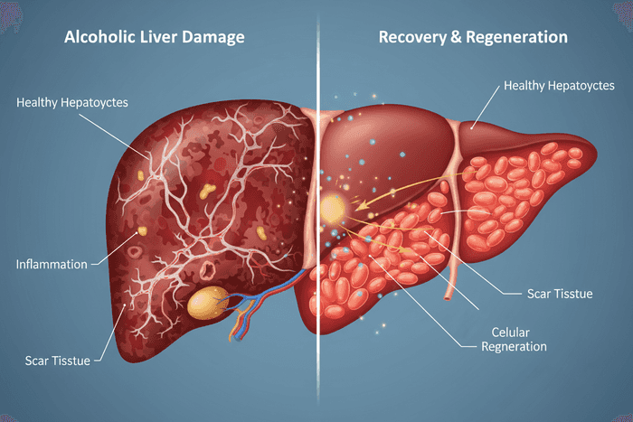 Liver recovery after alcoholic lesions article cover