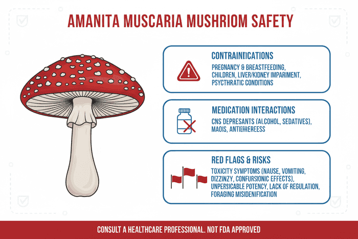 röd flugsvamp Säkerhetschecklista: kontraindikationer, article cover